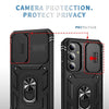For Samsung Galaxy S25 5G Sliding Camshield TPU Hybrid PC Phone Case with Holder(Black)