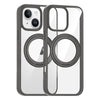 For iPhone 15 High Transparency 360 Degree Rotating Holder MagSafe Phone Case(Titanium Gray)