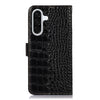 For Samsung Galaxy A36 Crocodile Top Layer Cowhide Leather Phone Case(Black)