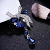Women Drill Droplet Butterfly-knotted Brooch(White)