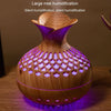 LED Light Aromatherapy Diffuser Home Small Vase Quiet Humidifier Aromatherapy Diffuser 2 In 1(Dark Wood)