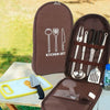 Outdoor Camping Kitchen Utensils Portable Storage Bag Picnic Flatware Supplies(Coffee)