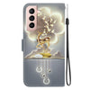 For Samsung Galaxy S22 5G Crystal Texture Colored Drawing Leather Phone Case(Sika Deer)