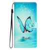 For Samsung Galaxy A26 5G Colored Drawing Leather Phone Case(Blue Butterfly)