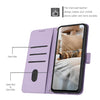 For vivo Y300 Global / V40 Lite IDN Embossed Kitten Phone Leather Case with Lanyard(Purple)