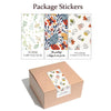 4 Packs 50 Sheets/Pack  Green Leaf Rectangular Stickers Gift Box Sealing Stickers(A1)