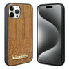 For iPhone 15 Pro VIETAO Alligator Texture PU Phone Case(Brown)