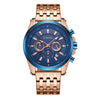 OCHSTIN 7256 Fashion Steel Strap Multifunctional Quartz Men Watch(Rose Gold Blue)