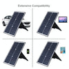 HAWEEL Portable 20W Monocrystalline Silicon Solar Power Panel Charger, with USB Port & Holder & Tiger Clip, Support QC3.0 and AFC(Black)