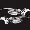 2 PCS/Set D-489 Fire-breathing Dragon Pattern Car Modified Decorative Sticker(White)