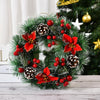 23cm Christmas Decoration Handmade Garland Wreath Door Hanging Window Props, Specification: Three Flowers