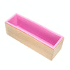 1200ml DIY Handmade Soap Mold Rectangular Wooden Box Cold Soap Mold, Specification: Wooden Box+Pink Toast Mold