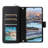 For Samsung Galaxy A34 Nine-card Slots Zipper Wallet Bag Leather Phone Case(Black)
