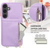 For Samsung Galaxy S24 FE 5G Crossbody Lanyard Zipper Wallet Leather Phone Case(Purple)
