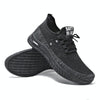 D06 Men Spring Flying Knitting  Shoes Lace Up Sports Casual Shoes, Size: 39(Black)