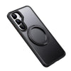 For Samsung Galaxy S25 5G Frosted 360 Degree MagSafe Magnetic Holder Phone Case(Black)