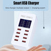 A8B 50W 8 Ports USB Smart Charging Station with Digital Display, Plug:US Plug