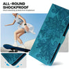 For iPhone 14 Pro Lace Floral Embossed Magnetic Buckle Leather Phone Case(Green)