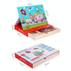 Drawer Type Double-sided Drawing Board Puzzle Magnetic Cartoon Dress Up Wooden Toys(Number Tangram)