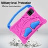 For Samsung Galaxy Tab S8 Boxing Series Kickstand EVA Shockproof Tablet Case with Shoulder Strap(Rose Red Blue)