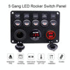 RV Yacht Car Combination Cat Eye Switch Dual USB Car Charging Control Panel With Voltmeter(Red Light)