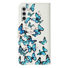 For Samsung Galaxy A26 5G Colored Drawing Marble Pattern Leather Phone Case(Little Blue Butterflies)