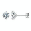MSE062 S925 Sterling Silver Plated With Platinum Four-Claw Shining Moissanite Earrings, Size: M