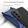 For Samsung Galaxy S25+ 5G Integrated Card Bag Solid Color Liquid Silicone Phone Case with Lanyard(Black)