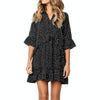 Burst Ruffled Skirt Fashion Dot Dress, Size:XXXL(Black)