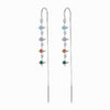 S925 Sterling Silver Star Colored Zircon Ear Line Women Earrings