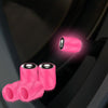 4pcs /Set Luminous Car Motorcycle Tire Modified Valve Cap, Color: Pink White Skull