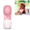 Portable Pet Water Bottle 350ml, Pink - Dog & Cat Travel Bowl