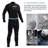 SLINX 1106 5mm Neoprene + Towel Lining Super Elastic Wear-resistant Warm Semi-dry Full Body One-piece Wetsuit for Men, Size: XXL
