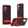 For Samsung Galaxy S25 / S24 5G Dual-Color Skin Feel Magsafe Phone Case with Holder(Red)