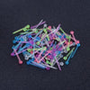 10pcs /Pack Plastic Ear Studs Ear Nurture Sticks Disposable Ear Pins Earrings, Style: Match Head Colorful