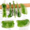 Resin Scraping Sheet Massage Facial Tendon Stick Beauty Salon Shave Board Acupuncture Pen, Color Classification: Emerald Green Triangle