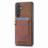 For Samsung Galaxy S25+ 5G Denim Texture Leather Skin Phone Case with Card Slot(Brown)