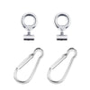 RV Sunshade 304 Stainless Steel Slide Rail Ring, Specifications: 2pcs M4 Ring + Cylinder + Silver Climbing Buckle
