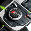 Car Carbon Fiber Gear Multimedia Knob Decorative Sticker for Audi A3 2014-2018