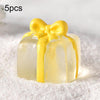 5pcs Christmas Micro Landscape Snowscape Decoration Accessories Christmas Resin Ornament, Style: No.13 Transparent Gift Box Yellow