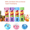 USB Rechargeable Electric Automatic Vegetable Fruit Citrus Orange Juice Maker Cup Mixer Bottle (380ML 2 Blender)(2 Blades  Blue)