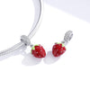 S925 Sterling Silver Beaded Strawberry Pendant Loose Beads DIY Bracelet Accessories