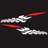 2 PCS/Set D-538 Checkered Totem Pattern Car Modified Decorative Sticker(White+Red)