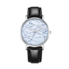 CAGARNY 6812 Round Dial Alloy Silver Case Fashion Men Watch Quartz Watches with PU Leather Band