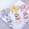 Bowknot Hairpin Sequins Love Hairpin Combo Set Children Hair Accessories Set(Gray)