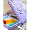 For LG Velvet PC + Rubber 3-layers Shockproof Protective Case with Rotating Holder(Purple)