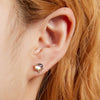 S925 Sterling Silver Moonstone Fox Ear Stud Women Earrings