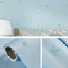 0.53 x 3m 3D Stars Moon Self-Adhesive Wallpaper Mediterranean Children Wall Sticker(1506 Light Blue)