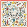 Palm Jungle Eye Pattern Ladies Simulation Silk Small Square Scarf, Size:60 x 60cm(White)