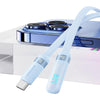 USAMS US-SJ652 PD 30W USB-C/Type-C to 8 Pin Aluminum Alloy Digital Display Fast Charging Elbow Data Cable, Length: 1.2m(Blue)